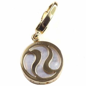 BVLGARI Optical Charm 18KYG Mother of Pearl Pendant Top 750YG White