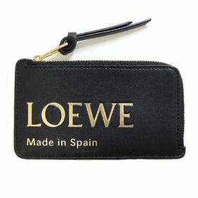 LOEWE Coin Card Holder Fragment Case Shiny Napa Calfskin CLE0Z40X01 Black