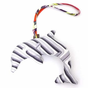 Hermes Petit H Charm Dolphin Silk Grey Multicolor