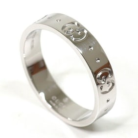 Gucci Icon 18K White Gold Ring, Size 10.5, Polished