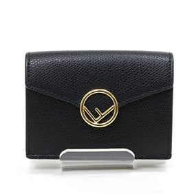 FENDI Trifold Wallet 8M0395 Black Leather Compact Unused