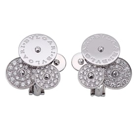 Bvlgari BVLGARI earrings for women, 750WG diamond cicladí white gold, polished, both ears