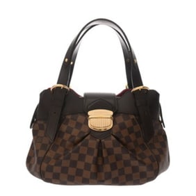 LOUIS VUITTON Damier Sistine PM Brown N41542 Women's Canvas Handbag