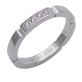 Cartier Women's Ring, 750WG, 4-Piece Diamond Maillon Panthère, White Gold, #49, Size 9, Polished