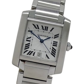 Cartier Tank Française Men's Watch, LM, Date, Automatic, Stainless Steel, W51002Q3, Silver,