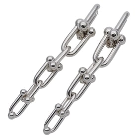 Tiffany & Co. Women's SV925 Graduated Link Earrings with Silver Hardware, Polished, for Binaural