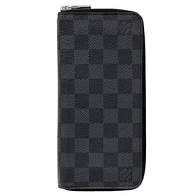 Louis Vuitton Men's Damier Graphite Canvas Zippy Wallet Vertical N63095 Gray