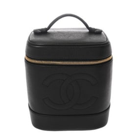 CHANEL Vertical Vanity Bag, Black, A01998, Women's Caviar Skin