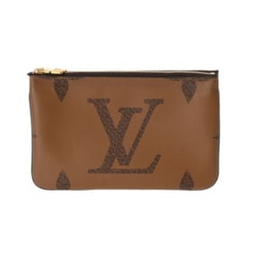 LOUIS VUITTON Monogram Giant Double Zip Pochette Brown M69203 Women's Reverse Shoulder Bag, Like New