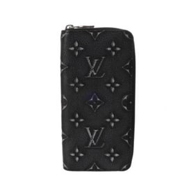 LOUIS VUITTON Zippy Vertical Black M81775 Men's Cowhide Leather Long Wallet