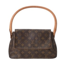 LOUIS VUITTON Monogram Mini Looping Brown M51147 Women's Canvas Semi-Shoulder Bag