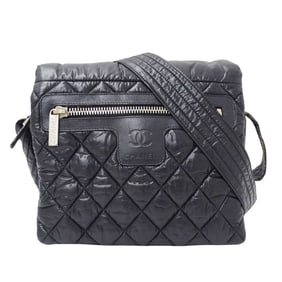 Chanel Coco Cocoon Women's Shoulder Bag in Black Nylon with Silver Hardware, Quilted Design