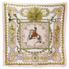Hermes Hermès Carré 90 Scarf by LVDOVICVS MAGNVS, featuring Louis XIV on a white horse. This