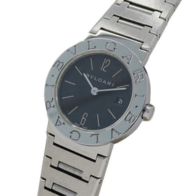 BVLGARI Women's Watch, Date Quartz QZ Stainless Steel SS BB26SS Silver Black Polished