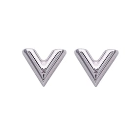 Louis Vuitton Essential V Silver Earrings for Men and Women, Metal Earrings, M63208