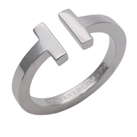 Tiffany TIFFANY & Co. Ring for Women and Men, Brand Ring, 750WG T-Square, White Gold, Approx. Size