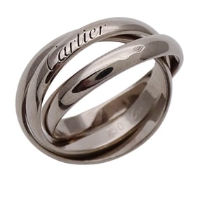 Cartier ring for women, brand name ring, 750WG Trinity white gold #50, approximately size 10,