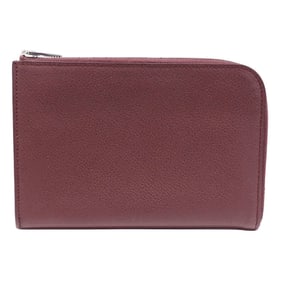 Hermes Hermès Remix Duo Card Case for Men and Women, Bordeaux, Silver Hardware, L-Zip