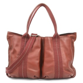 Hermes Hermès Caravan Horizontal MM Handbag/Shoulder Bag in Veau Derma Red Brown, Men's/Women's,