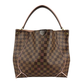 Louis Vuitton Damier Kaisa Hobo Shoulder Bag in Canvas, Brown, Pink, and Gold, Women's, N41556 z7046