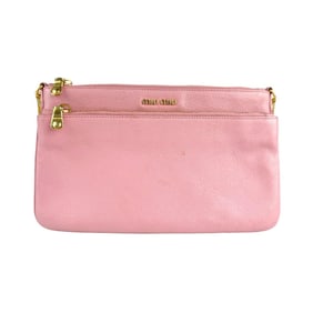 Miu Miu Miu shoulder bag in pink and gold leather for women, z6979