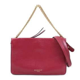 Givenchy shoulder bag in leather and suede wine red red, women's, 56357a