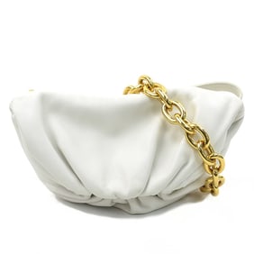 Bottega Veneta The Chain Pouch Mini Shoulder Bag, Leather, White, Women's, h31555a