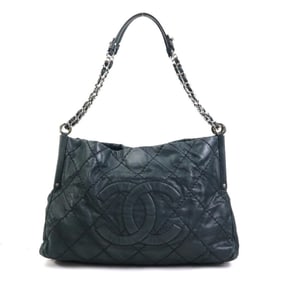 CHANEL Matelasse Shoulder Bag, Leather, Metal, Black, Silver, Women's, W1242g