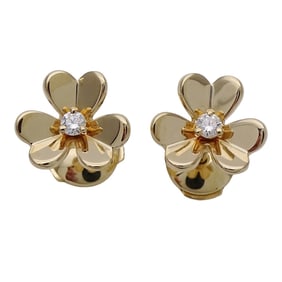 Van Cleef & Arpels Frivole Mini Earrings for Women, 750YG Yellow Gold, Polished, Both Ears