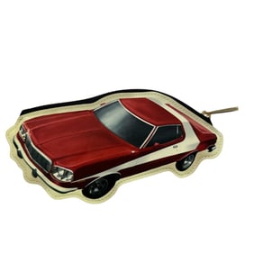 Louis Vuitton Porte Monnaie Voiture pouch in red, patent leather, M50420, for men and women.