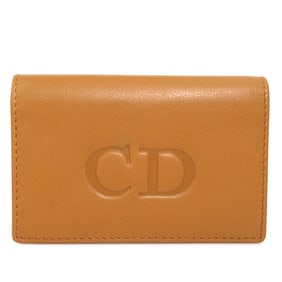 Christian Dior Business Card Holder/Card Case, Leather, Brown, Men's/Women's, 56371i