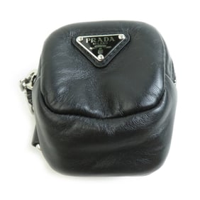 Prada Pouch Arm Bag Leather and Rubber Black Women's 1TT137 h31563g