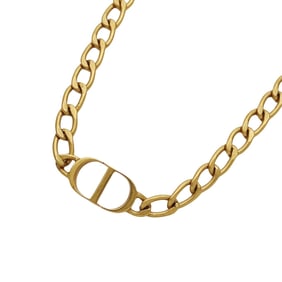 Christian Dior Dior Women's Petite CD Choker with Metal Gold Chain and Curb