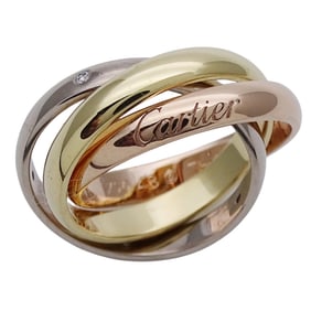 Cartier Trinity Ring for Women, 5-Piece Diamond in 750PG, 750WG, or 750YG Pink Gold, White Yellow