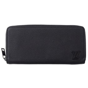 Louis Vuitton Men's LV Aerogramme Zippy Wallet, Horizontal, Noir, M80334, Black, Round Zipper