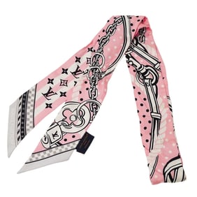 Louis Vuitton Monogram Silk Bandeau BB Ocean Bandana Scarf, Women's, Pink, M96319