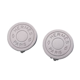 Hermes Hermès Serie earrings for women, silver, round, large