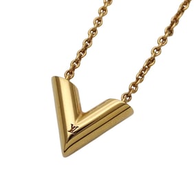 Louis Vuitton Essential V Necklace in Gold, M61083, Women's