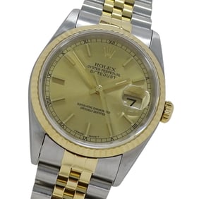 Rolex Datejust 16233 W-number Men's Automatic Watch, Stainless Steel, Gold, and Yellow Polished