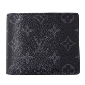 Louis Vuitton Monogram Eclipse Men's Bifold Wallet, Portefeuille Marco NM M62545, Black, Compact