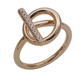 Hermes Hermès 750PG Pink Gold Echappé Ring, Women's, Size 50, Polished, Polished