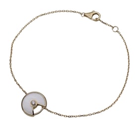 Cartier Women's Bracelet, 750YG Mother-of-Pearl with Diamond Amulet, Polished Yellow Gold Jewelry