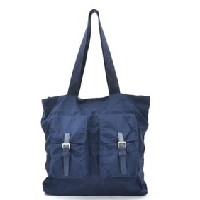 Prada PRADA Shoulder Bag Tote Nylon Navy Silver Men's Women's e60911a