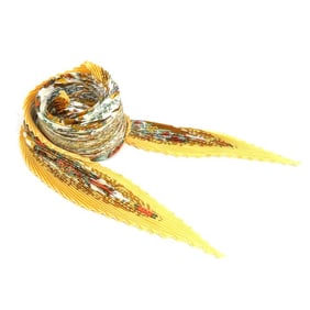 Hermes Hermès pleated silk scarf in yellow and multicolor for women, e60922a