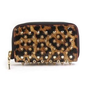 Christian Louboutin wallet/coin case in brown and black patent leather for men women, r10787a