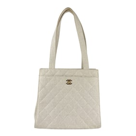 Chanel CHANEL Handbag Canvas Beige Gold Women's z7052