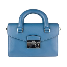 Prada PRADA Shoulder Bag Handbag Leather Blue Women's z7021