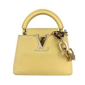 Louis Vuitton Capucines Mini Handbag/Shoulder Bag/3-Way Bag in Yellow Gold, Women's, M21798 z7062