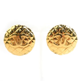 CHANEL Coco Mark Metal Gold Earrings for Women w1251i