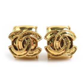 CHANEL Coco Mark Metal Gold Earrings for Women w1253i